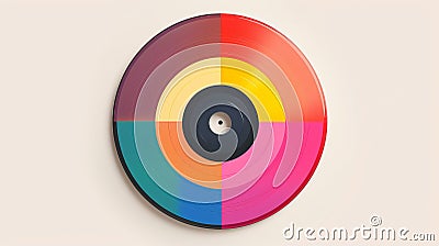 Playful Color Palette Vinyl Record With Artists' Colors Cartoon Illustration