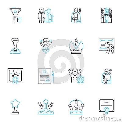 Playful conversion linear icons set. Fun, Creative, Engaging, Innovative, Playful, Amusing, Entertaining line vector and Vector Illustration