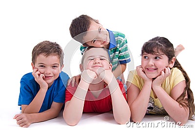 Playful happy kids Stock Photo