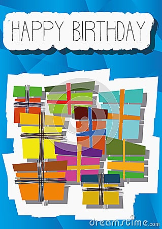 Playful Illustration Birthday Card gift Vector Illustration