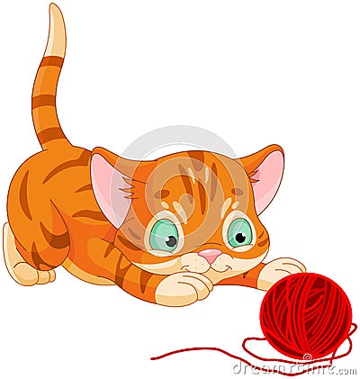 Playful Kitten Vector Illustration