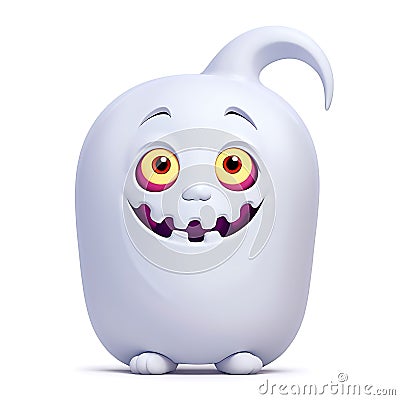 happy playful little halloween pastel colour ghost. generative AI Stock Photo