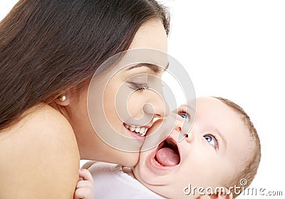 Playful mama with happy baby Stock Photo