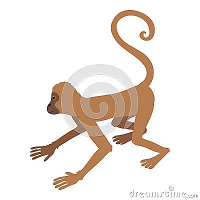 Playful monkey icon, cartoon style Vector Illustration