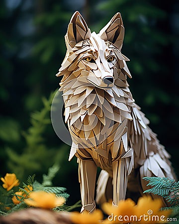 Playful Origami Animal Masterpieces Handmade Minimalist Art With Intricate Details Generative Stock Photo
