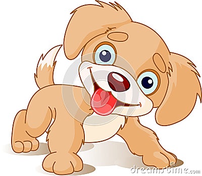 Playful Puppy Cartoon Illustration