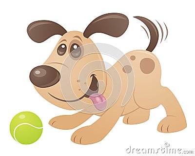 Playful Puppy Dog Vector Illustration