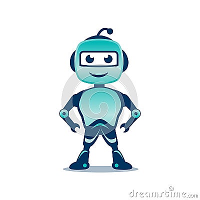 Playful robot illustration Vector Illustration