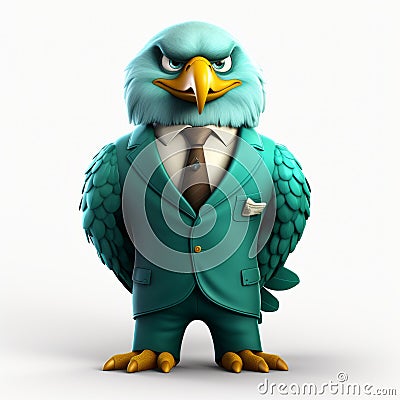 Playful And Satirical Caricature Of An Angry Eagle In A Suit Stock Photo