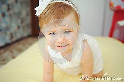 Playful Smiling Baby Stock Photo