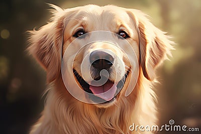 Playful Smiling dog with teeth. Generate Ai Stock Photo