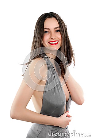 Playful smiling woman Stock Photo