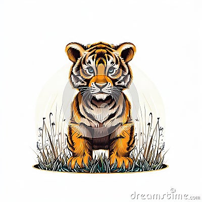 Playful Tiger Cubs in the Jungle,Generative AI Stock Photo