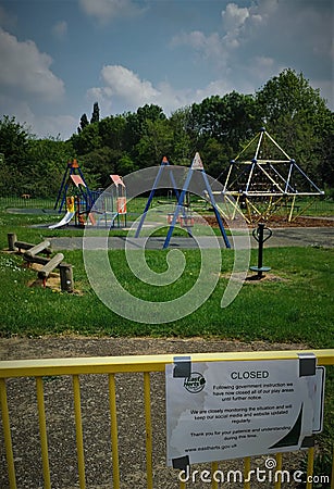 Playground closed Editorial Stock Photo