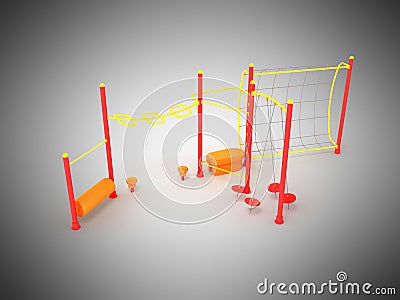 Playground 3d render on gray backgroundd Stock Photo