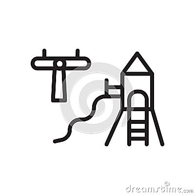 Playground icon vector isolated on white background, Playground sign , linear symbol and stroke design elements in outline style Vector Illustration