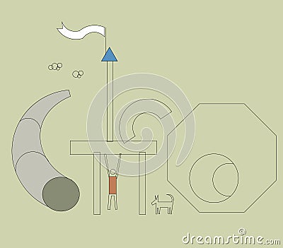 playground, piece of land with built structures for children Stock Photo