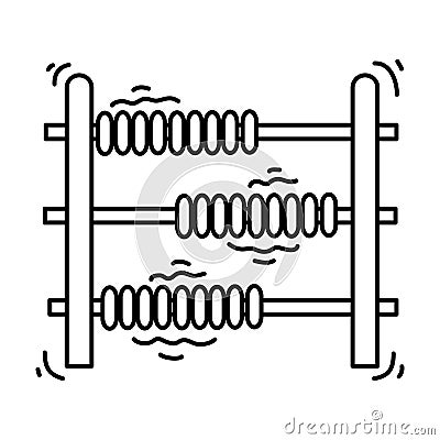 Playground kids abacus,playing,children,kindergarten. hand drawn icon set, outline black, doodle icon, vector icon Vector Illustration