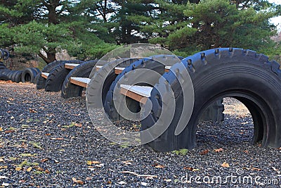 Recycle Tire Playground Stock Photo
