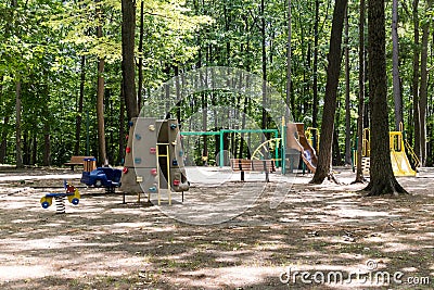 Playground park named Parc De Grandpre located at Sorel-Tracy city in the province of Quebec in Canada Stock Photo