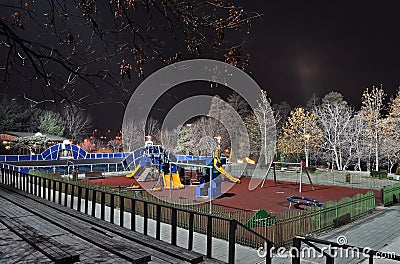 Playground park by night Stock Photo