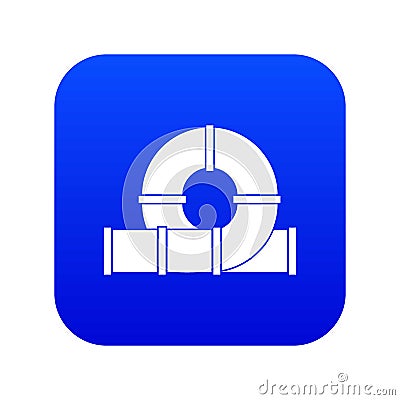 Playground slider water tube icon digital blue Vector Illustration