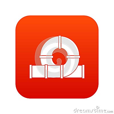 Playground slider water tube icon digital red Vector Illustration