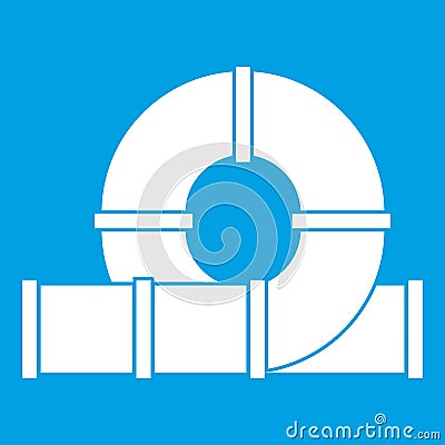 Playground slider water tube icon white Vector Illustration