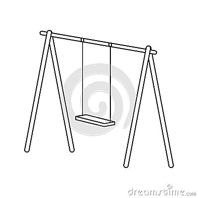 Playground swing icon, flat design Vector Illustration