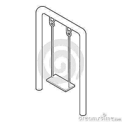 Playground swing icon, outline style Vector Illustration