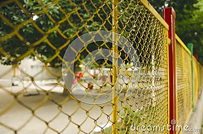 Playground Wired Fence Stock Photo