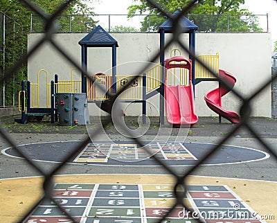 Playgrounds Closed For Safety and Quarantine for Covid 19 Protection NYC Stock Photo