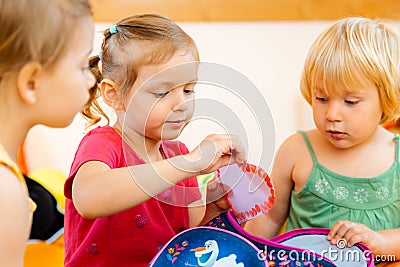 Playgroup of children in Kindergarten Stock Photo