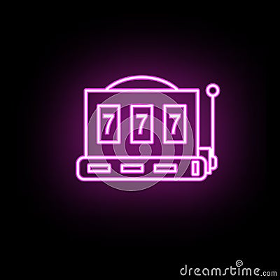 Playing apparatus neon icon. Simple thin line, outline vector of casino icons for ui and ux, website or mobile application Stock Photo