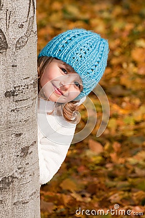 Playing in autumn park Stock Photo