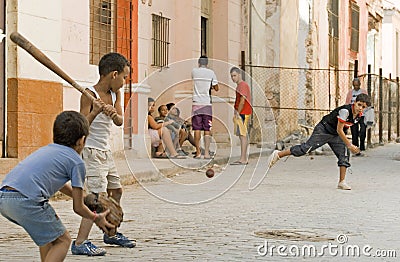 Playing baseball Editorial Stock Photo