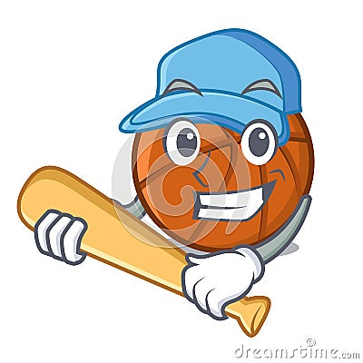 Playing baseball basket ball in the character shape Vector Illustration