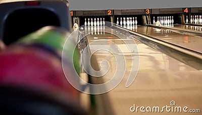 Playing bowling Stock Photo