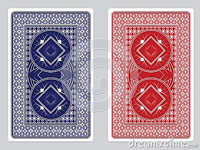 Playing Card Back Designs Vector Illustration