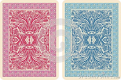 Playing Card Back Designs. Vector Illustration