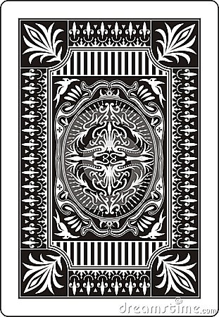 Playing card back side 62x90 mm Vector Illustration