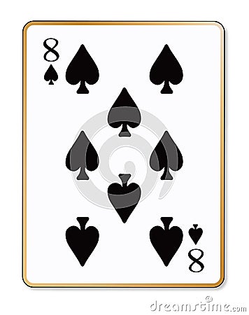 Eight Spades Isolated Playing Card Vector Illustration