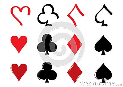 Playing Card Icons Vector Illustration