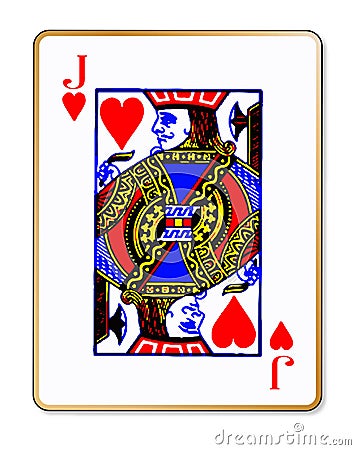 Jack Hearts Isolated Playing Card Vector Illustration