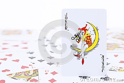 Playing card of joker close up Editorial Stock Photo