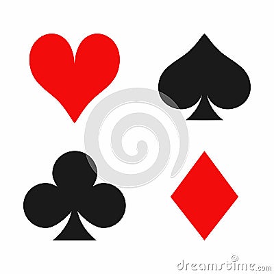 Playing card suits on white background Vector Illustration