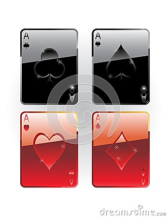 Playing cards aces Vector Illustration