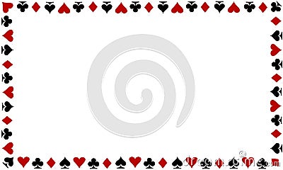 Playing cards border on white background Stock Photo