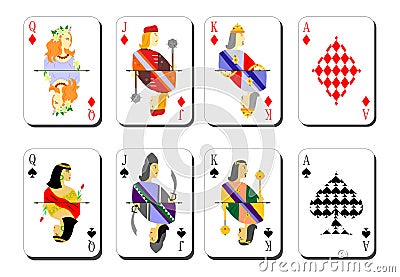 playing cards bubi peaks Vector Illustration