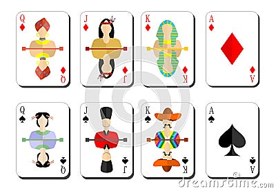 Playing cards bubi peaks Vector Illustration